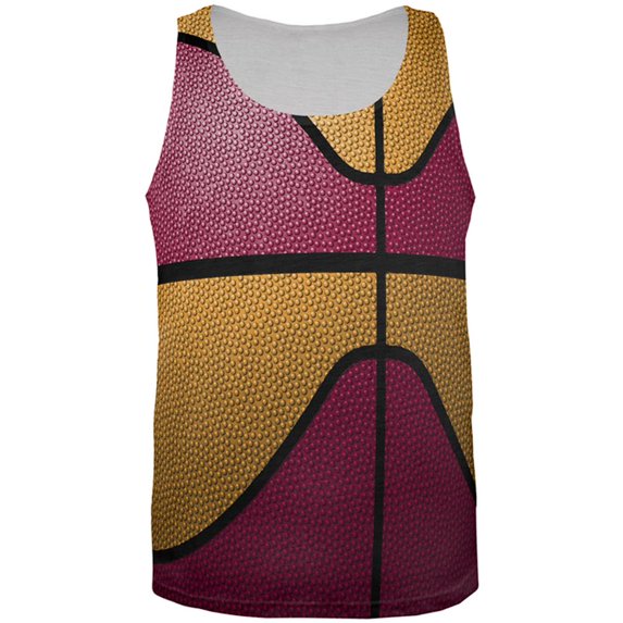 Championship Basketball Red and Yellow All Over Mens Tank Top Multi LG