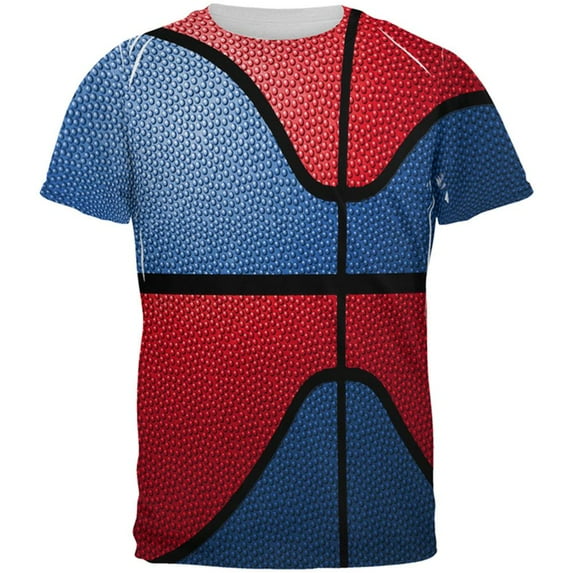 Championship Basketball Royal Blue & Red All Over Mens T Shirt Multi SM