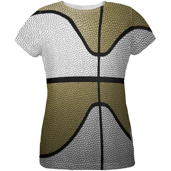 Championship Basketball White & Gold All Over Womens T Shirt Multi SM