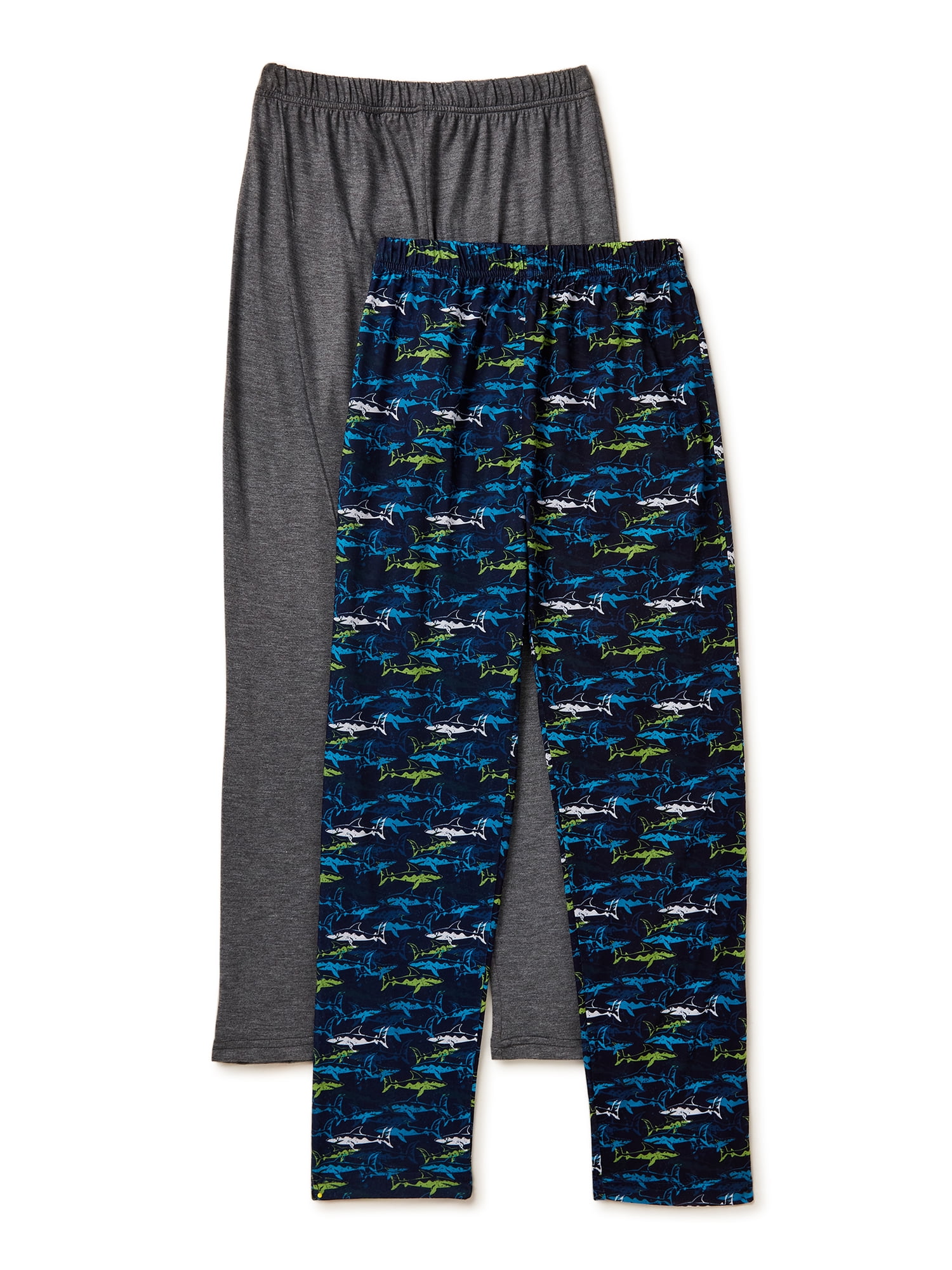 Championship Gold Boys Solid and Print Pajama Sleep Pants, 2-Pack, Sizes  4-14 