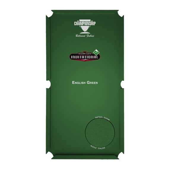 Championship Invitational Pool Table Felt, Billiard Table Cloth, Pool Table Felt Replacement kit, Billiards Table Felt Pool 6 Precut Rail Cloth Strips, Pool Table Accessories - 9 FT (English Green)