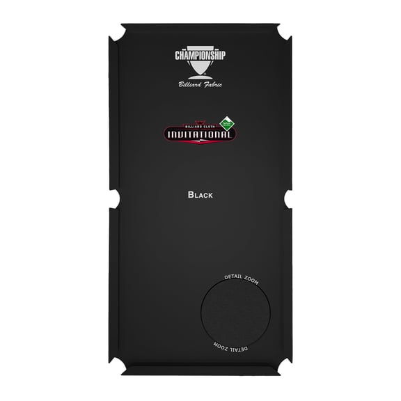 Championship Invitational Pool Table Felt, Billiard Table Cloth, Pool Table Felt Replacement kit, Billiards Table Felt Pool with 6 Precut Rail Cloth Strips, Pool Table Accessories - 7 FT (Black)