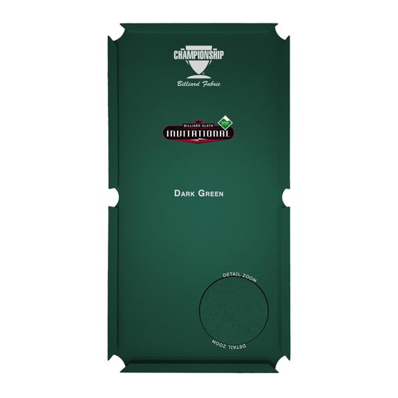 Championship Invitational Pool Table Felt, Billiard Table Cloth, Pool Table Felt Replacement kit, Billiards Table Felt Pool, 6 Precut Rail Cloth Strips, Pool Table Accessories - 7 FT (Dark Green)