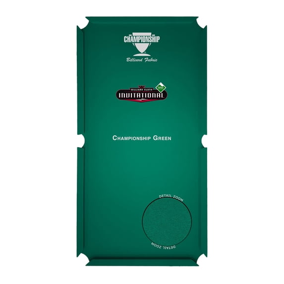Championship Invitational Pool Table Felt, Billiard Table Cloth, Pool Table Felt Replacement kit, Billiards Table Felt Pool 6 Precut Rail Cloth Strips, Pool Accessories - 7 FT (Championship Green)