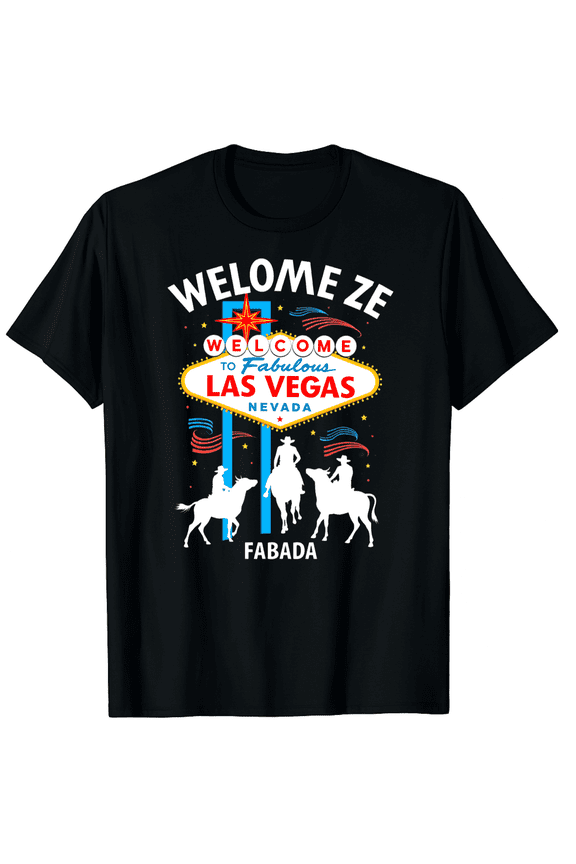 Championship Rodeo Team Roping Las Vegas Nevada Souvenir Graphic Black T-Shirt for Men and Women