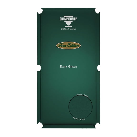 Championship Tour Edition Pool Table Felt, Billiard Table Cloth, Pool Table Felt Replacement kit, Billiards Table Felt Pool, 6 Precut Rail Cloth Strips, Pool Table Accessories - 9 FT (Dark-Green)