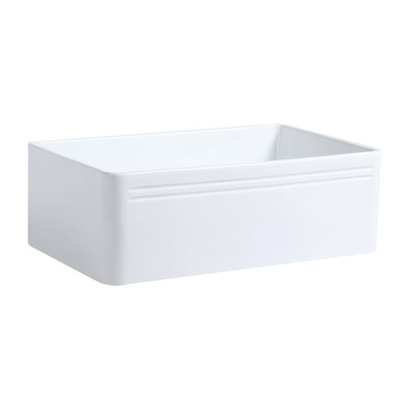 Champlain 30" Kitchen Farmhouse Sink Reversible Design White Apron Front Sink w/Drain Renovators Supply