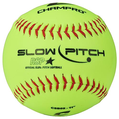 Champro 11" Slow Pitch Practice Softballs with Flat Seams and Durahide