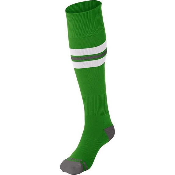 Champro AS3 Striped Baseball Knee High Socks - Kelly Green White Gray