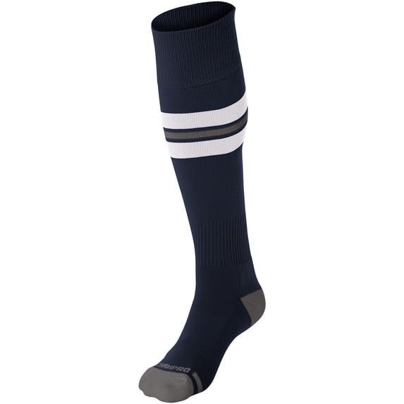 Striped Baseball Sock - NAVY, WHITE, GREY - S
