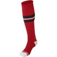 thumbnail image 1 of Champro AS3 Striped Baseball Knee High Socks - Scarlet Navy White, 1 of 1
