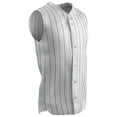 thumbnail image 1 of Champro Ace Sleeveless Button-Front Polyester Baseball Jersey, Youth X-Large, White with Navy Pinstripes, 1 of 1