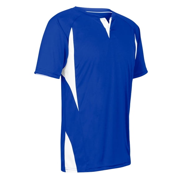 Champro Adult 2 Button Wild Card Jersey Royal Blue White LG
