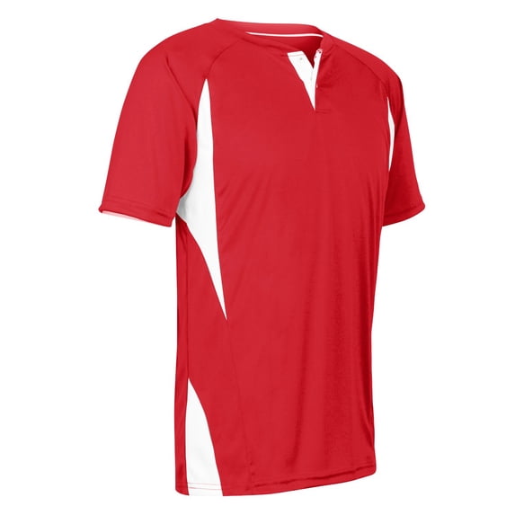 Champro Adult 2 Button Wild Card Jersey Scarlet White 3XL