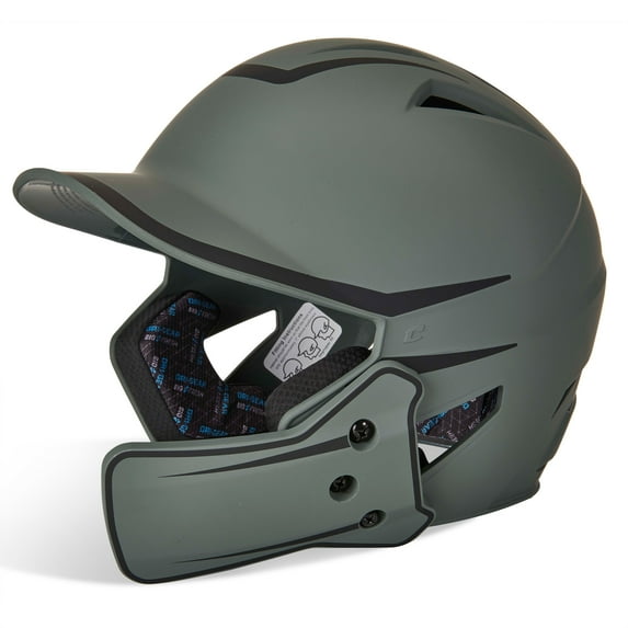 Champro HX Legend Plus Batting Helmet w/Universal Jaw Guard Grey/Black 7 - 7 1/2