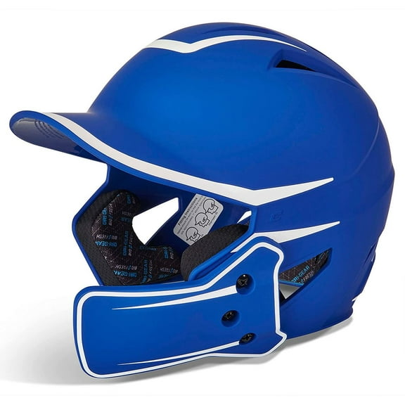 Champro HX Legend Plus Batting Helmet w/Universal Jaw Guard Royal/White 7 - 7 1/2