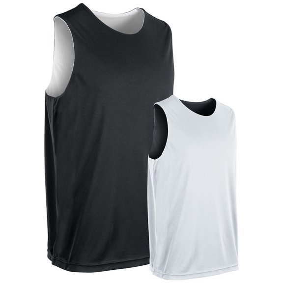 Champro BBJ44 Vision Reversible Basketball Jersey (Adult,Youth)-Black/White-Youth L