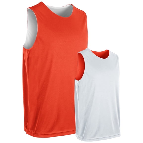 Champro BBJ44 Vision Reversible Basketball Jersey (Adult,Youth)-Orange/White-Youth L