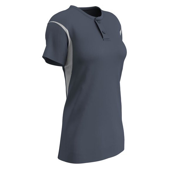 Legacy 2-Button Softball Jersey - GRAPHITE BODY, WHITE BODY - S