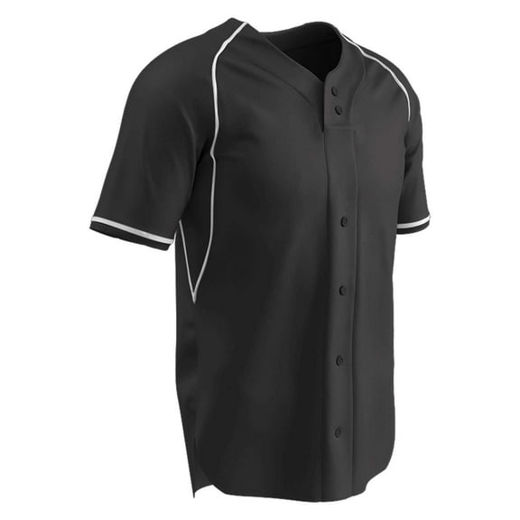 Champro BS40 Cycle Dri-Gear 2 Button Faux Jersey - Black White