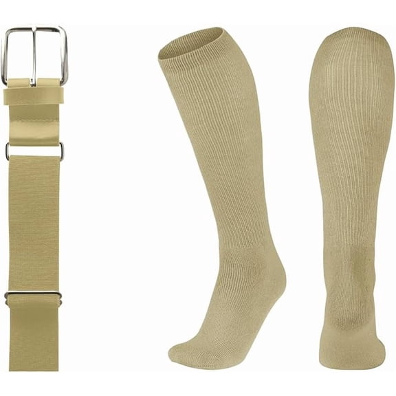 Champro Baseball Belt and Socks Combo Adjustable Baseball/Softball Belt for Youth, Boys, Girls, and Adult (Vegas Gold, XS)