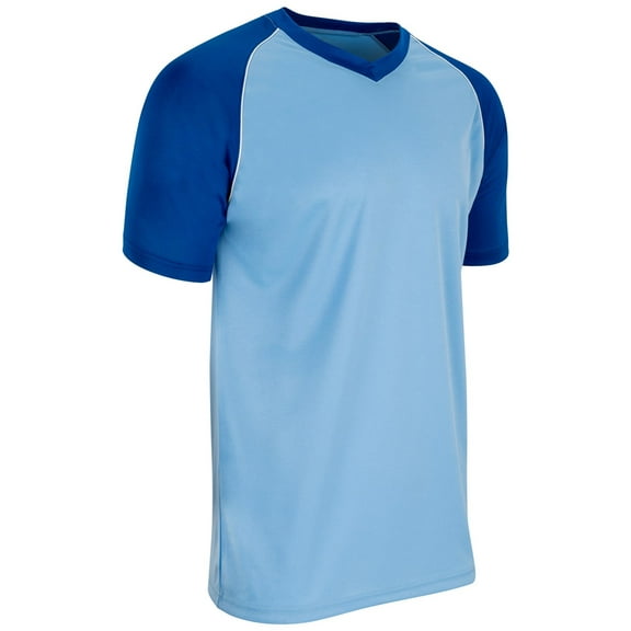 Champro Bunt Soccer Jersey - Adult (LIGHT BLUE,ROYAL,WHITE, S, BS35)