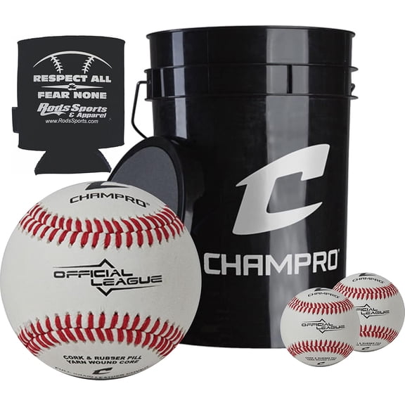 Champro CBB-200 Leather Baseballs and Bucket