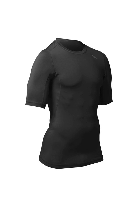 Youth Lightning Half Sleeve Compression Shirt (L, BLACK)