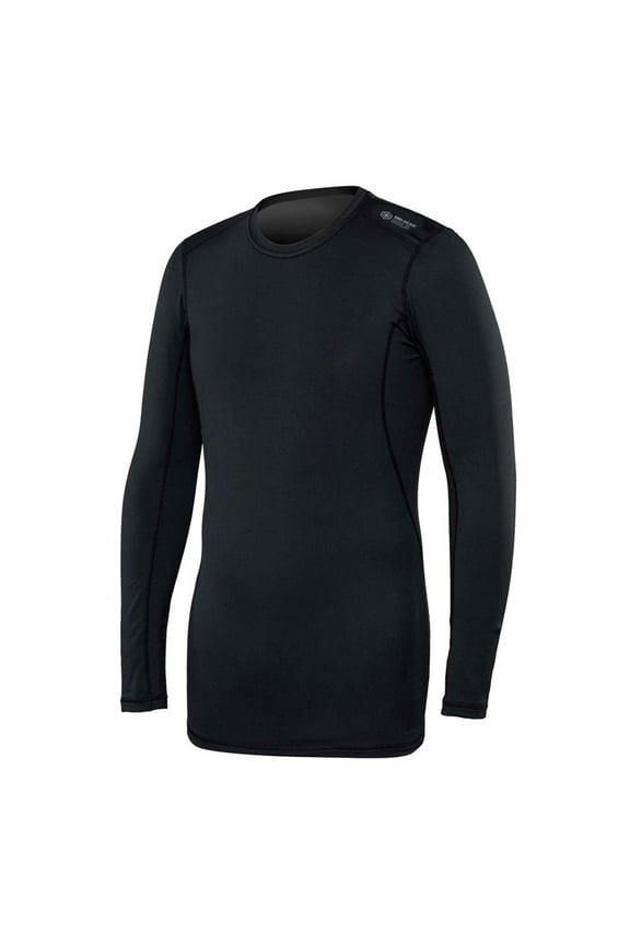 Cold Weather Compression Crew Neck Long Sleeve Shirt Black