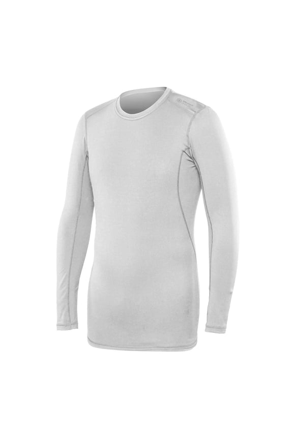 Cold Weather Compression Crew Neck Long Sleeve Shirt White