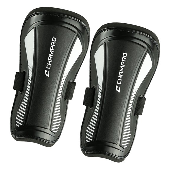 Champro D3 Molded High Impact Shin Guard (Black, Large)