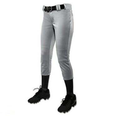 Champro GIRL'S Tournament Traditional, Low-Rise Fastpitch Softball Pants (Grey, Girls' Large)
