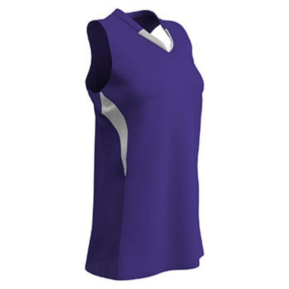 Champro Girls Decoy Racer Back Jersey Purple White Small