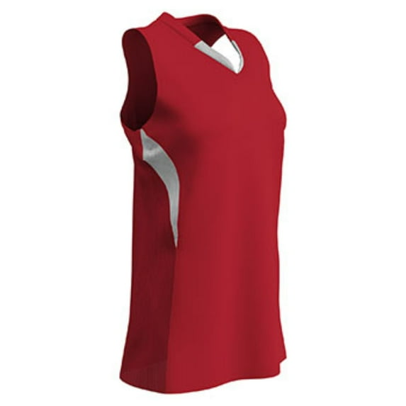 Champro Girls Decoy Racer Back Jersey Scarlet White Medium