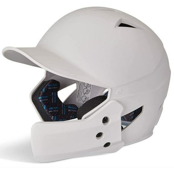Champro HX Gamer Plus Baseball Batting Helmet Universal Jaw Guard Junior White