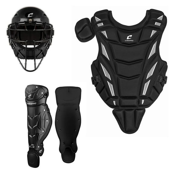 Champro Helmax Youth Large Baseball Catchers Set, Black (3 Piece Set)