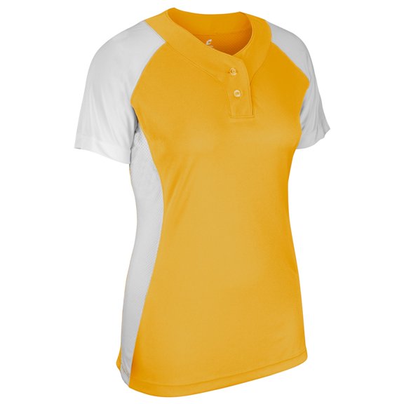 Champro Infinite 2-Button Short Sleeve Softball Jersey Girls' Gold