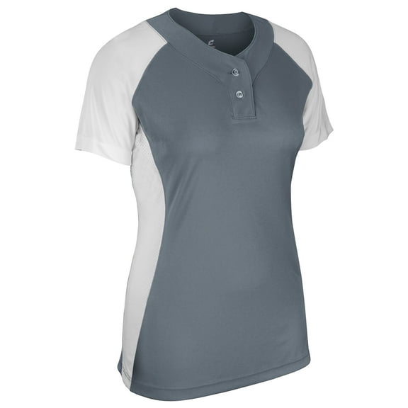 Champro Infinite 2-Button Short Sleeve Softball Jersey Girls' Graphite