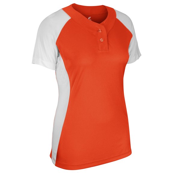 Champro Infinite 2-Button Short Sleeve Softball Jersey Girls' Orange