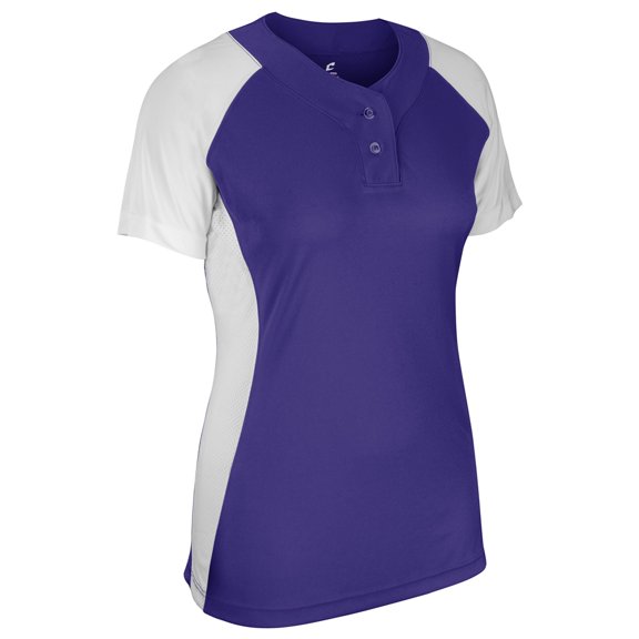 Champro Infinite 2-Button Short Sleeve Softball Jersey Girls' Purple
