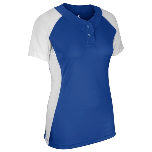 Champro Infinite 2-Button Short Sleeve Softball Jersey Girls' Royal