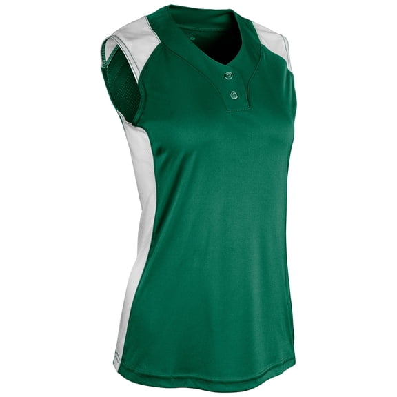 Champro Infinite 2-Button Sleeveless Softball Jersey Girls' Forest Green