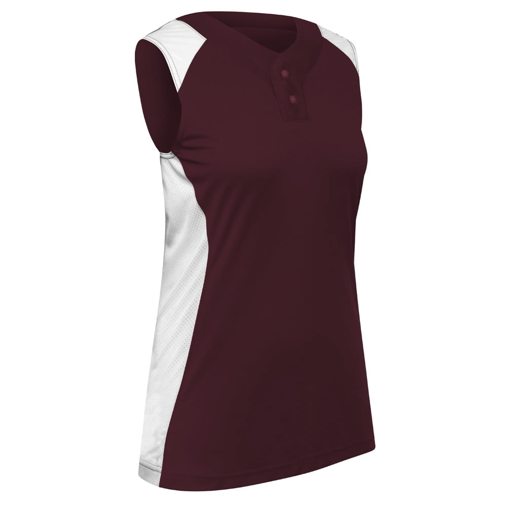 CHAMPRO Infinite - Maglia da donna con scollo a V Racerback Softball, taglia XL, colore giallo ottico