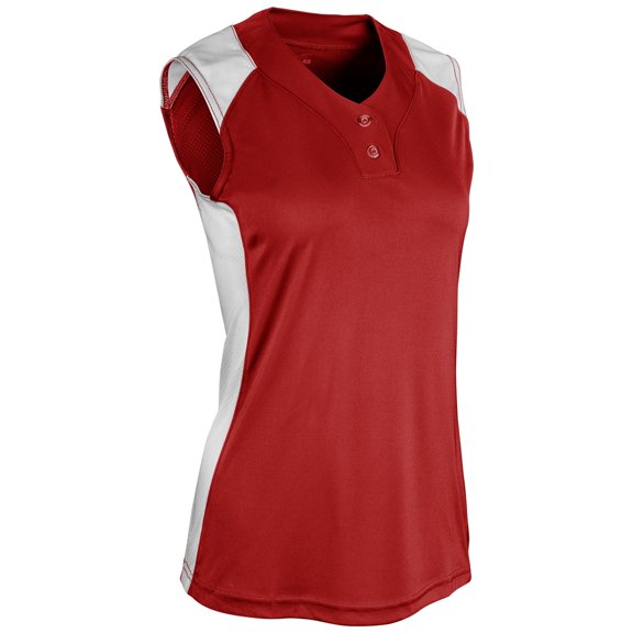 Champro Infinite 2-Button Sleeveless Softball Jersey Girls' Scarlet