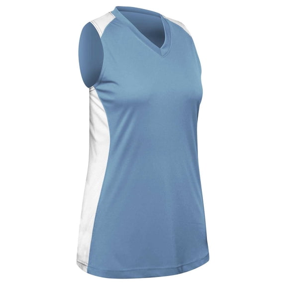 Champro Infinite V-Neck Racerback Softball Jersey Girls' Light Blue