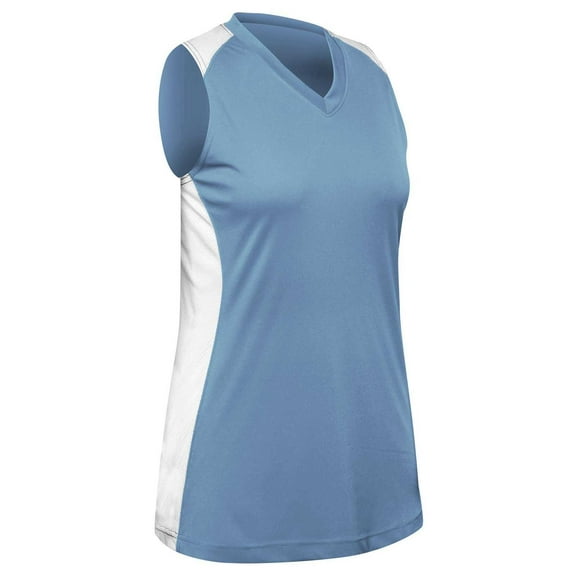 Champro Infinite V-Neck Racerback Softball Jersey Girls' Light Blue