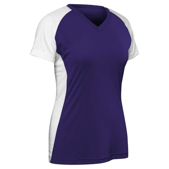 Champro Infinite V-Neck Short Sleeve Softball Jersey Women's Purple