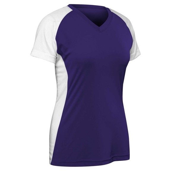 Champro Infinite V-Neck Short Sleeve Softball Jersey Women's Purple