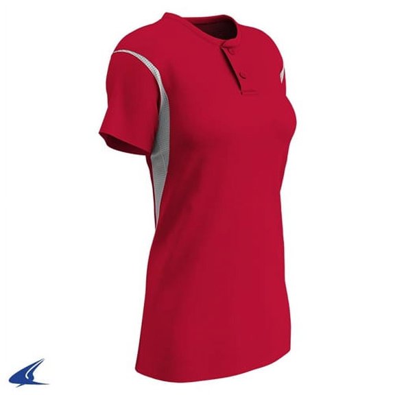 Champro Legacy Women's 2-Button Softball Jersey (S, Scarlet/White)