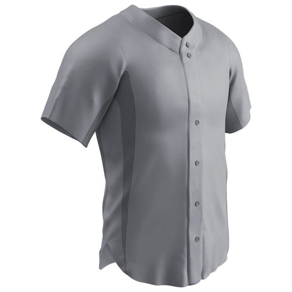 Champro Reliever Full Button Baseball Jersey Youth (L, Gray)